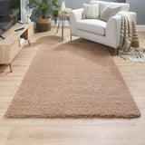 Washable Nude Pink Shaggy Rug - 100% polypropylene