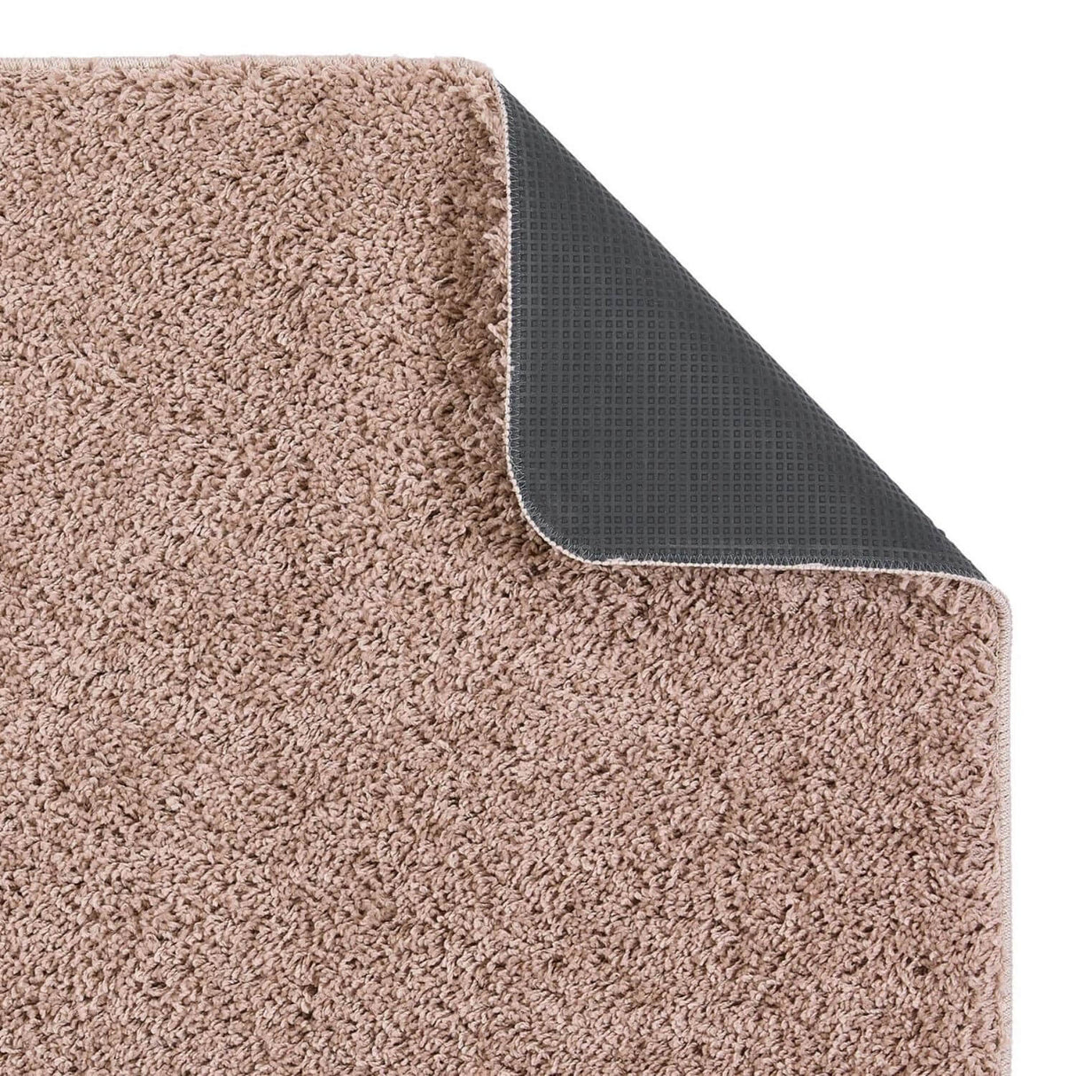 Washable Nude Pink Shaggy Rug - 100% polypropylene