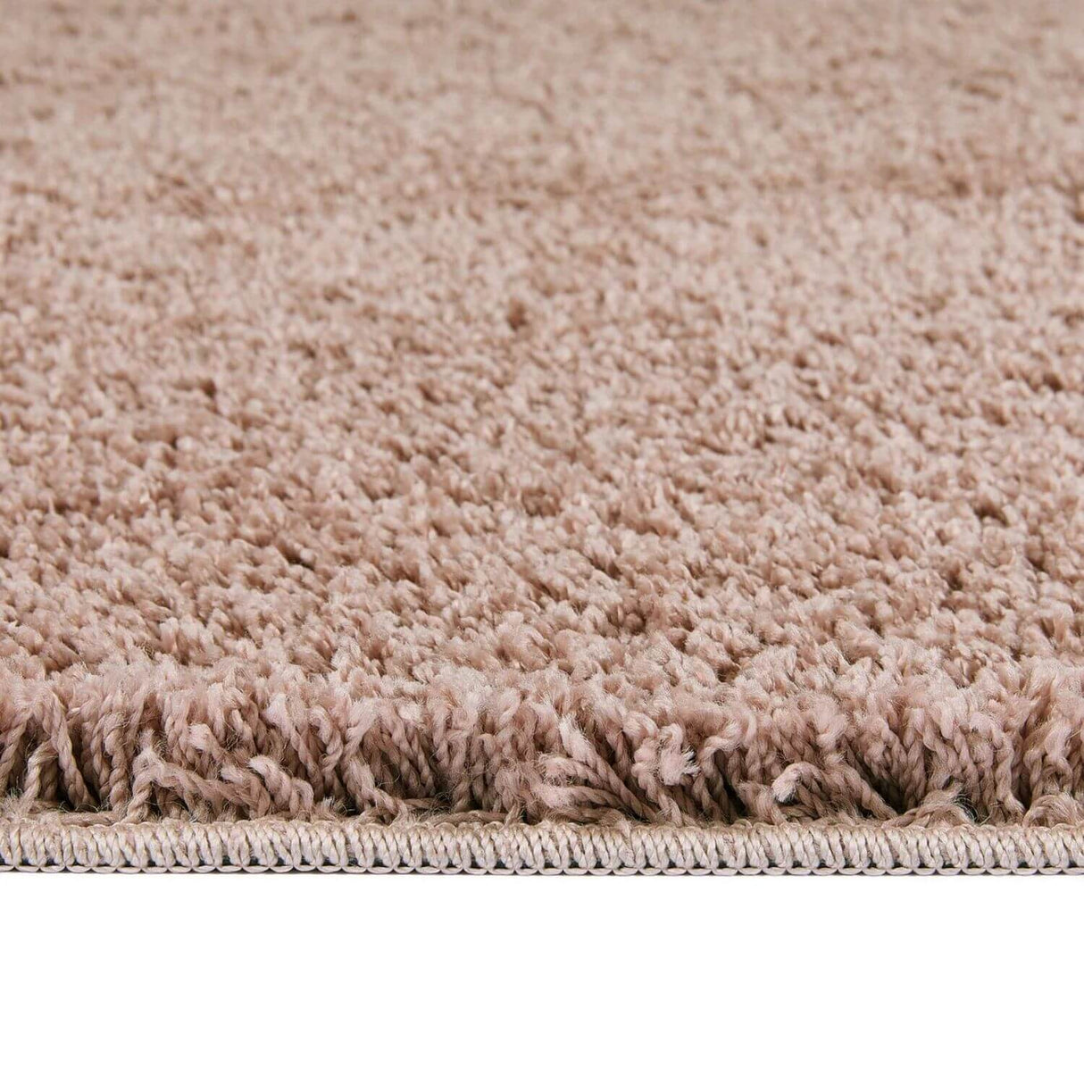 Washable Nude Pink Shaggy Rug - 100% polypropylene