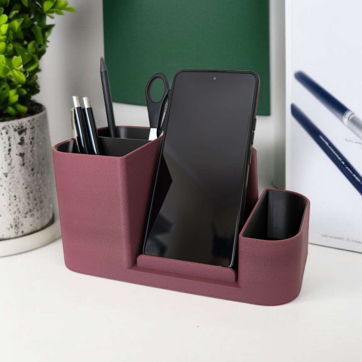 Filamora Studios Dual Tone Office Organiser with Phone Stand