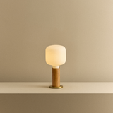 Tala Knuckle Table Lamp in Oak with Oblo Bulb