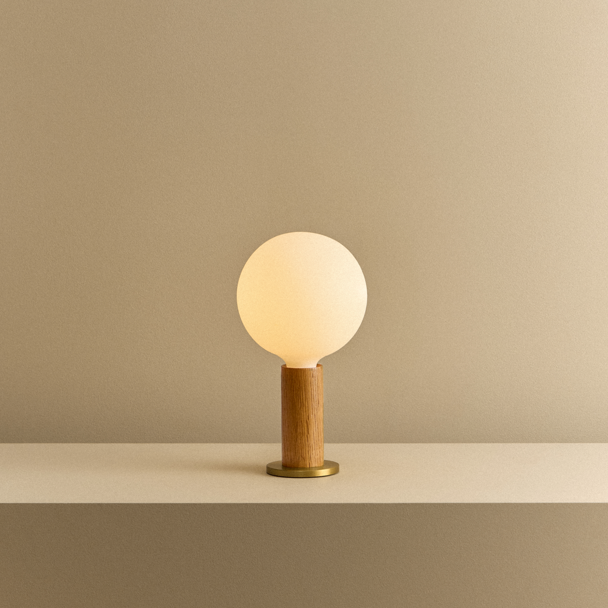 Tala Knuckle Table Lamp in Oak + Sphere IV
