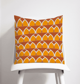 Shadowbright Orange and Yellow Geometric Arches Design Cushion, Throw Pillow