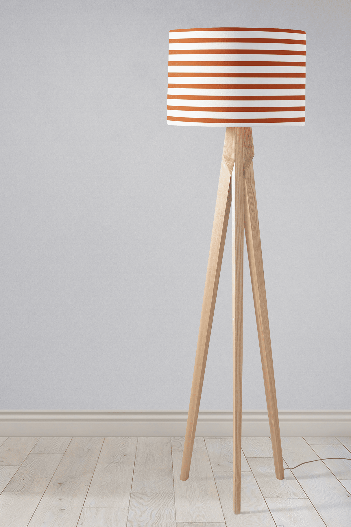 Shadowbright Orange and White Geometric Striped Lampshade