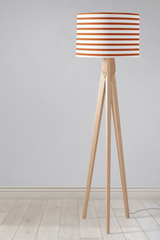 Shadowbright Orange and White Geometric Striped Lampshade