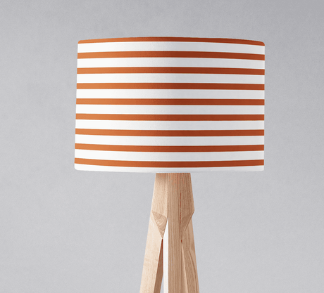 Shadowbright Orange and White Geometric Striped Lampshade