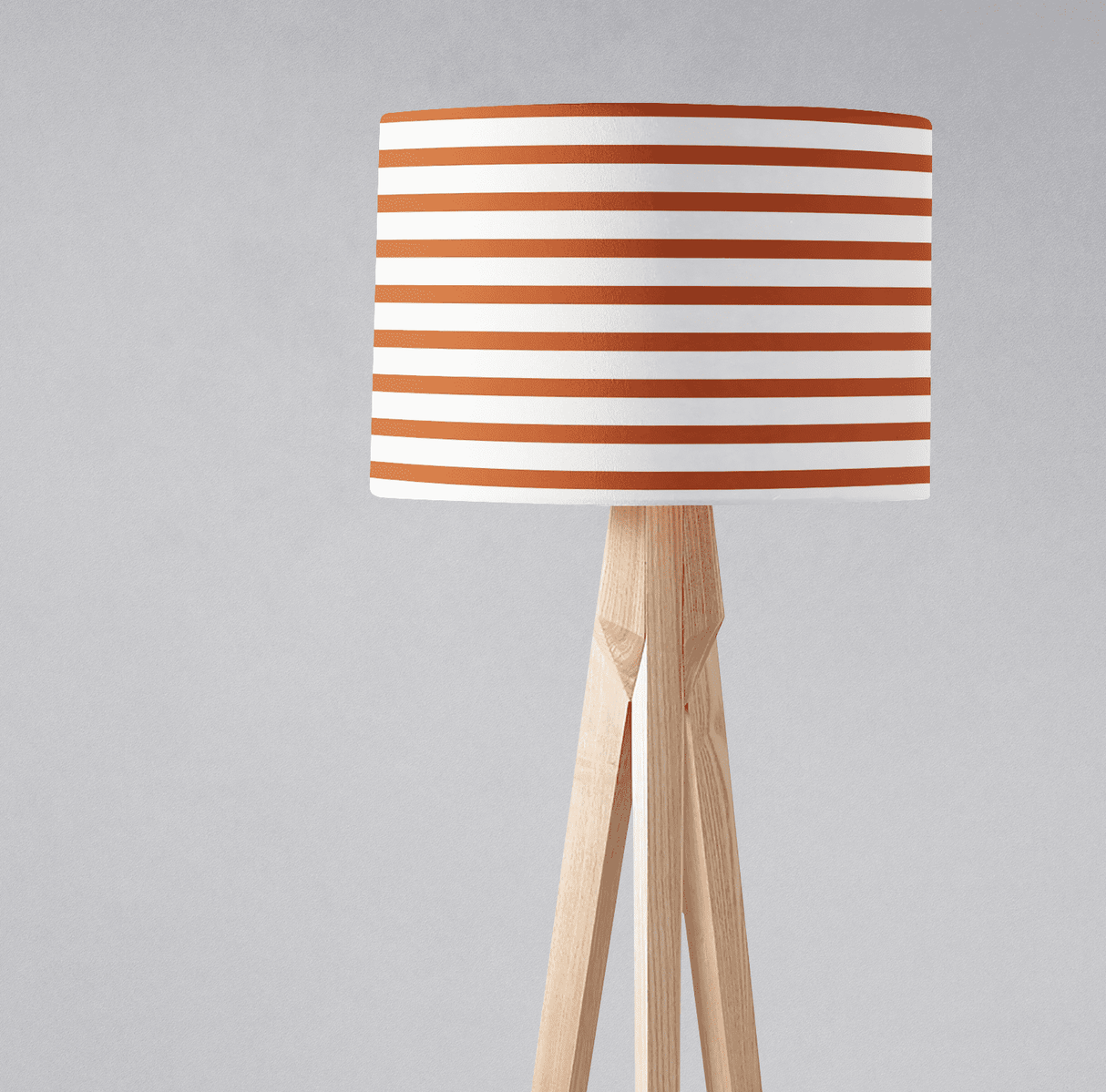 Shadowbright Orange and White Geometric Striped Lampshade