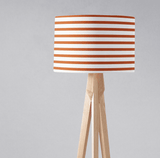Shadowbright Orange and White Geometric Striped Lampshade