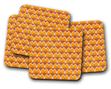 Shadowbright Orange and Yellow Geometric Arches Design Coaster - 9cm x 9cm