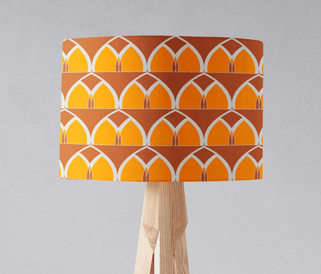 Shadowbright Orange and Yellow Geometric Arches Design Lampshade