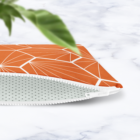 Shadowbright Handmade Orange Geometric Makeup Bag – 24cm x 19cm