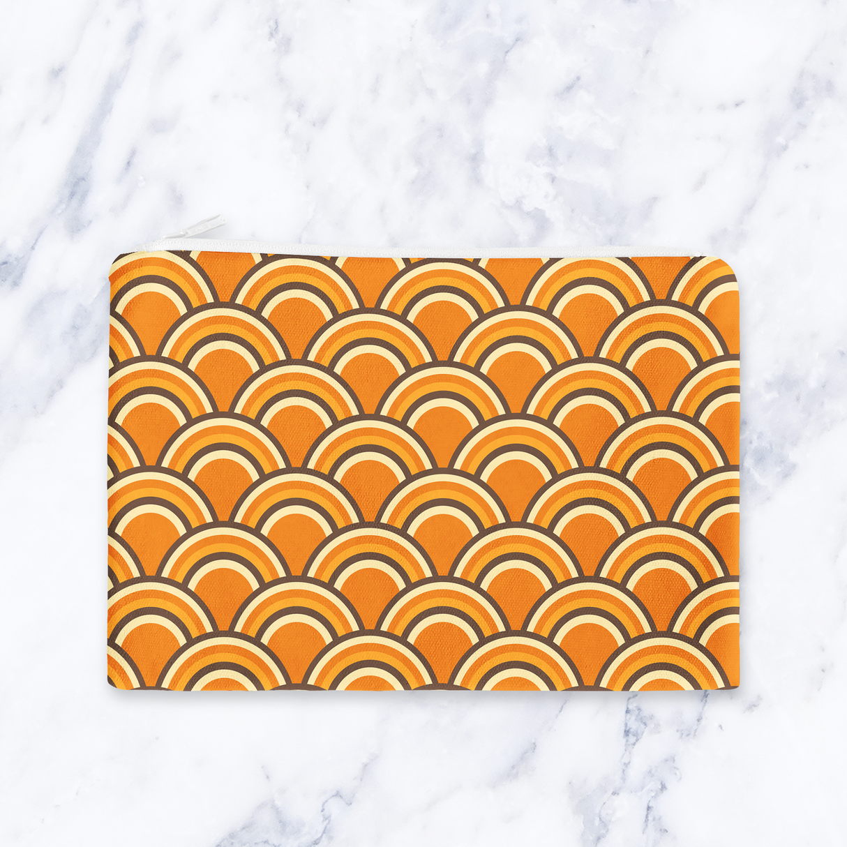 Shadowbright Handmade Orange Retro Rainbow Cosmetic Bag – 24cm x 19cm