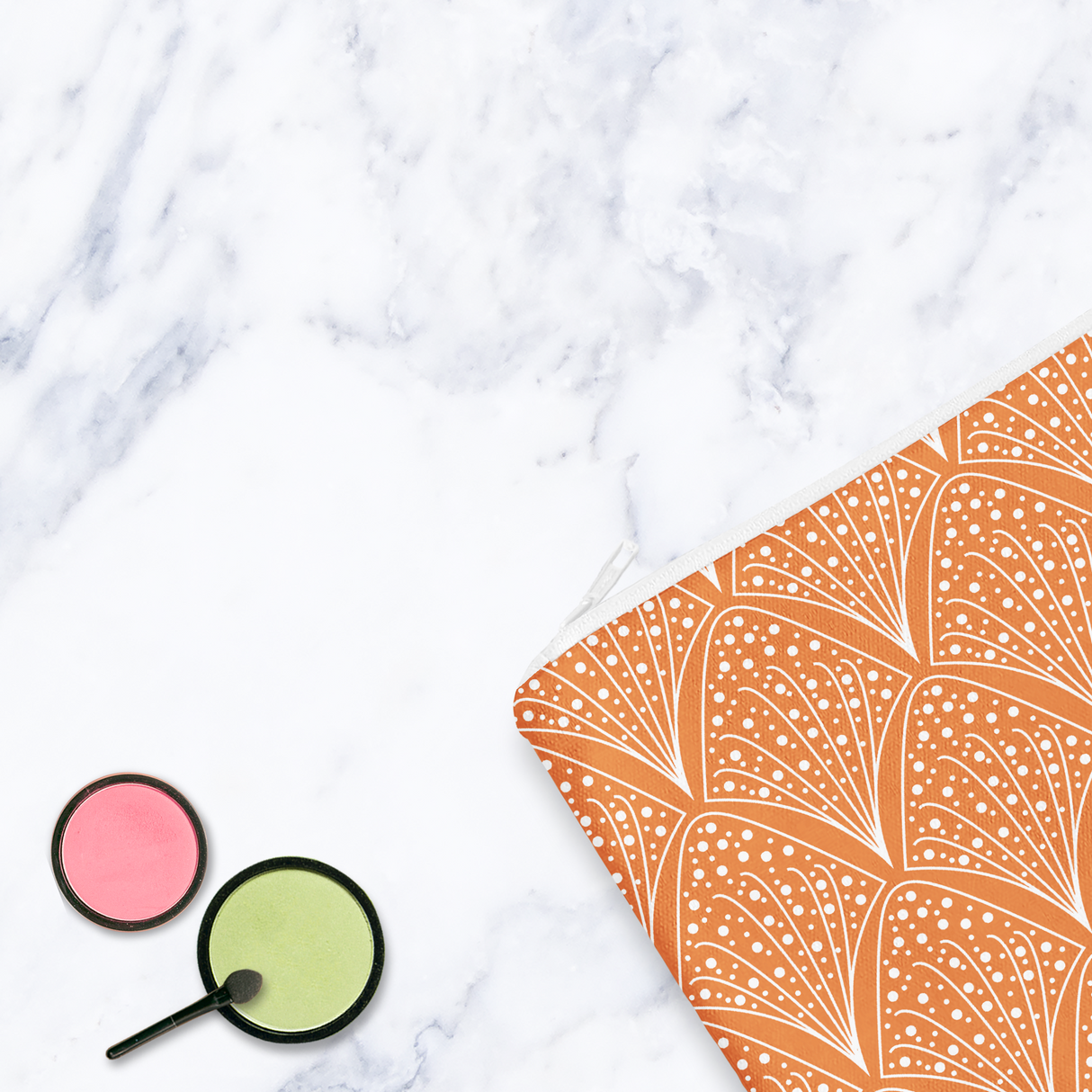 Shadowbright Orange Abstract Make Up Bag - 24cm x 19cm