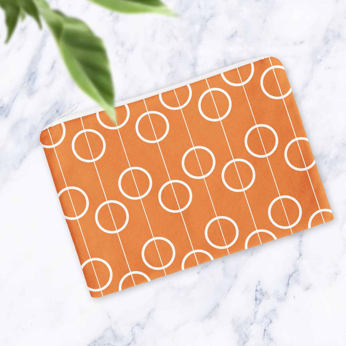 Shadowbright Orange Retro Geometric Make Up Bag - 24cm x 19cm