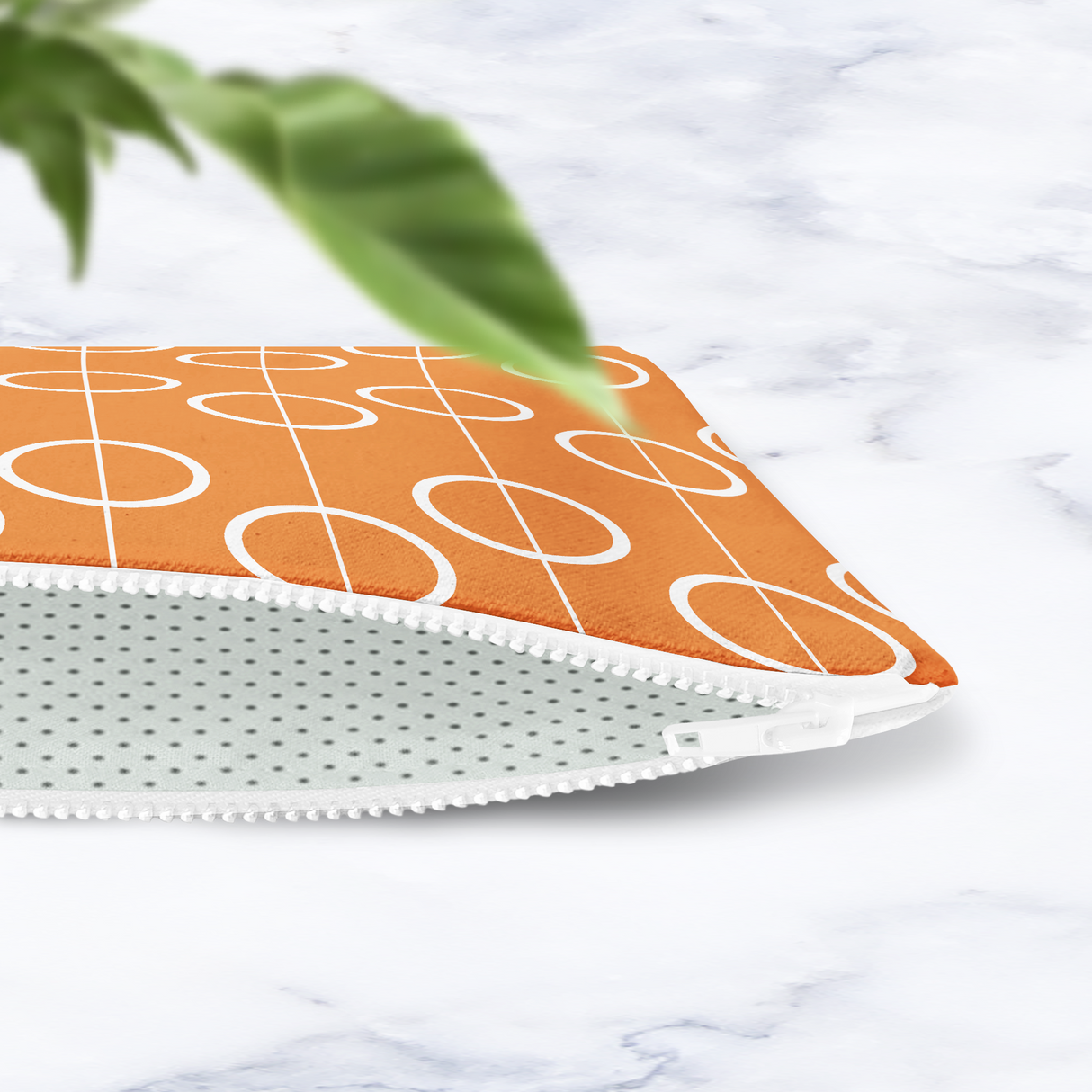 Shadowbright Orange Retro Geometric Make Up Bag - 24cm x 19cm
