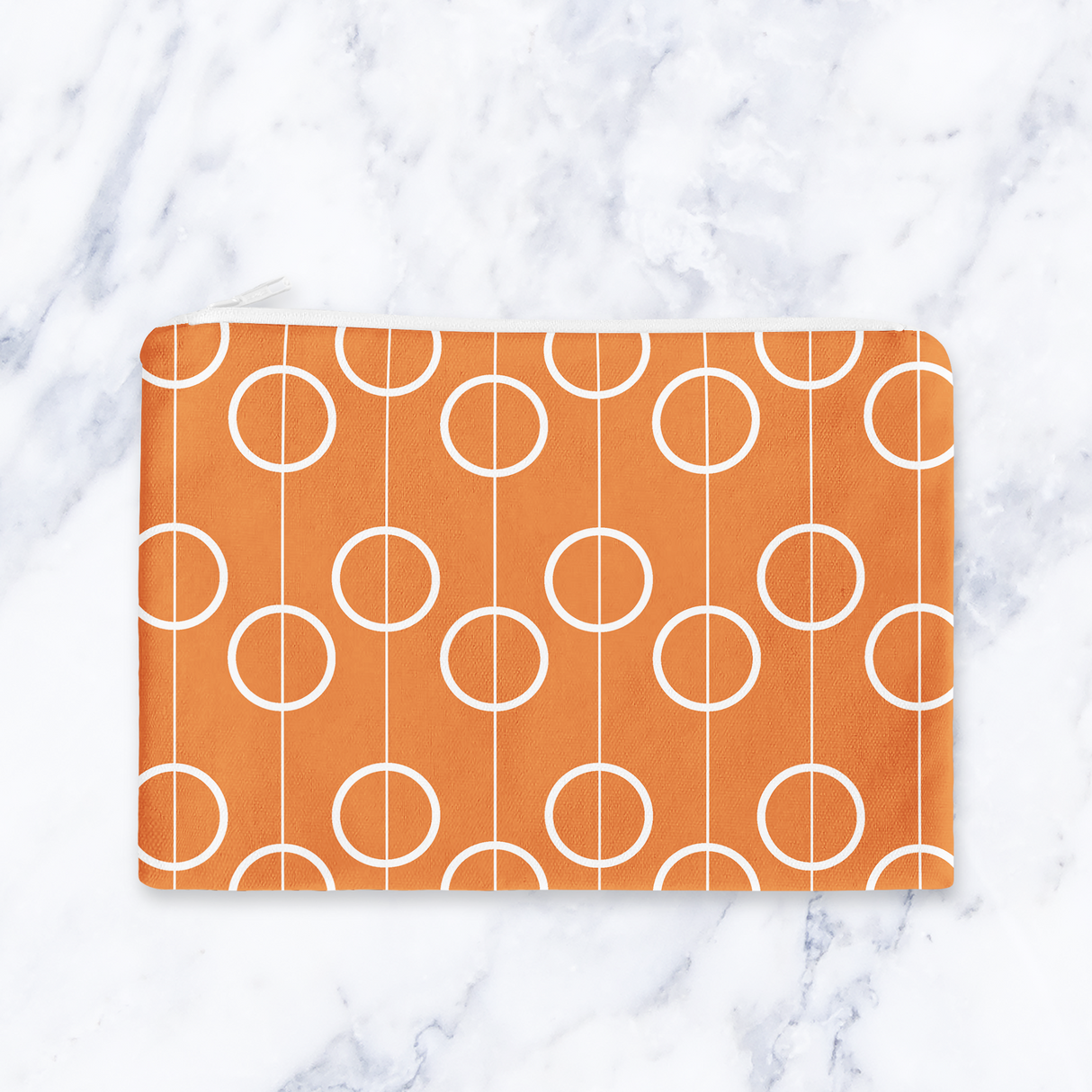 Shadowbright Orange Retro Geometric Make Up Bag - 24cm x 19cm