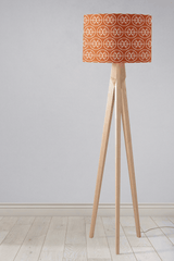 Shadowbright Orange and White Geometric Semi-Circle Design Lampshade