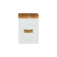 Typhoon Otto Square White Tea Storage Jar with Bamboo Lid, 1.6 Litres