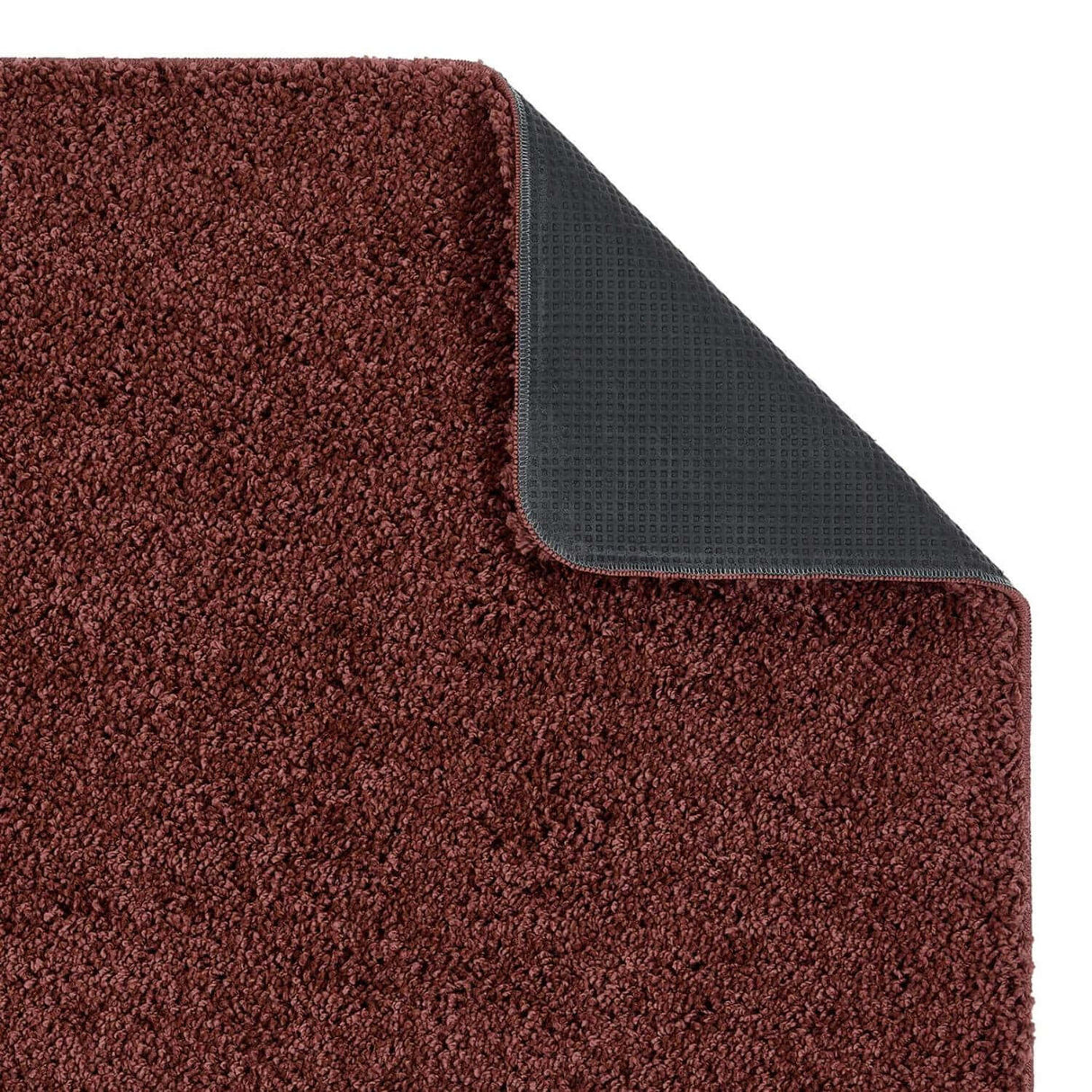Washable Ox Red Shaggy Rug