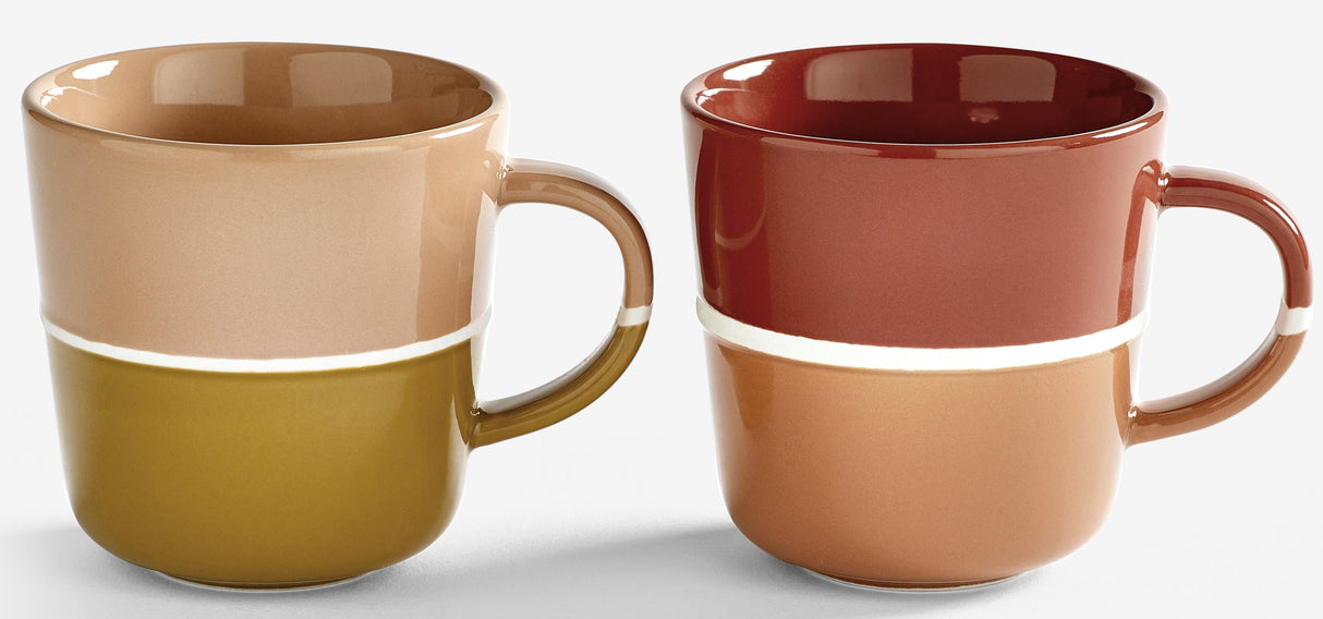 PurerHome Canyon Sand & Fire Clay Brew Mugs - Set of 2