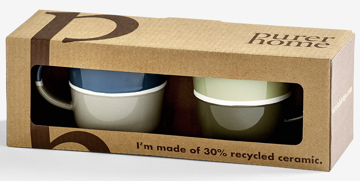 PurerHome Sea Mist & Grass Land Brew Mugs - Set of 2