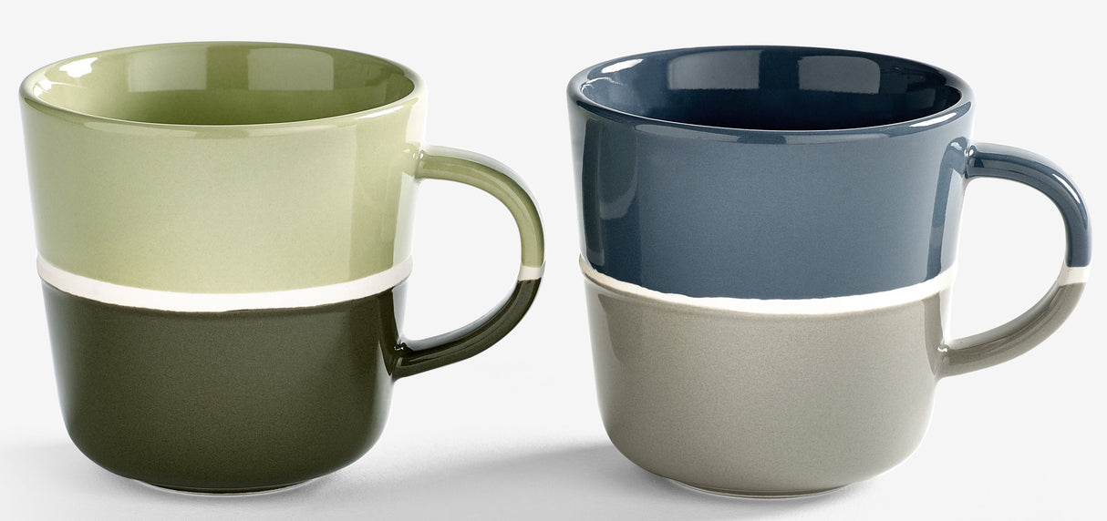 PurerHome Sea Mist & Grass Land Brew Mugs - Set of 2