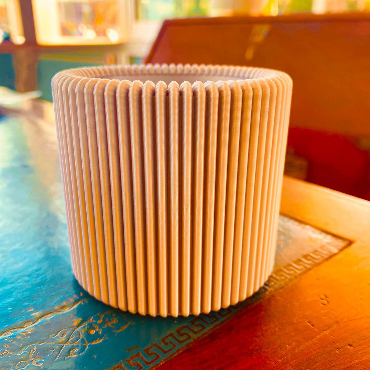 Filamora Studios Modern Ribbed Pencil Holder