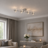 Pagazzi Alexa 4-Spot Polished Chrome Crystal LED Ceiling Bar