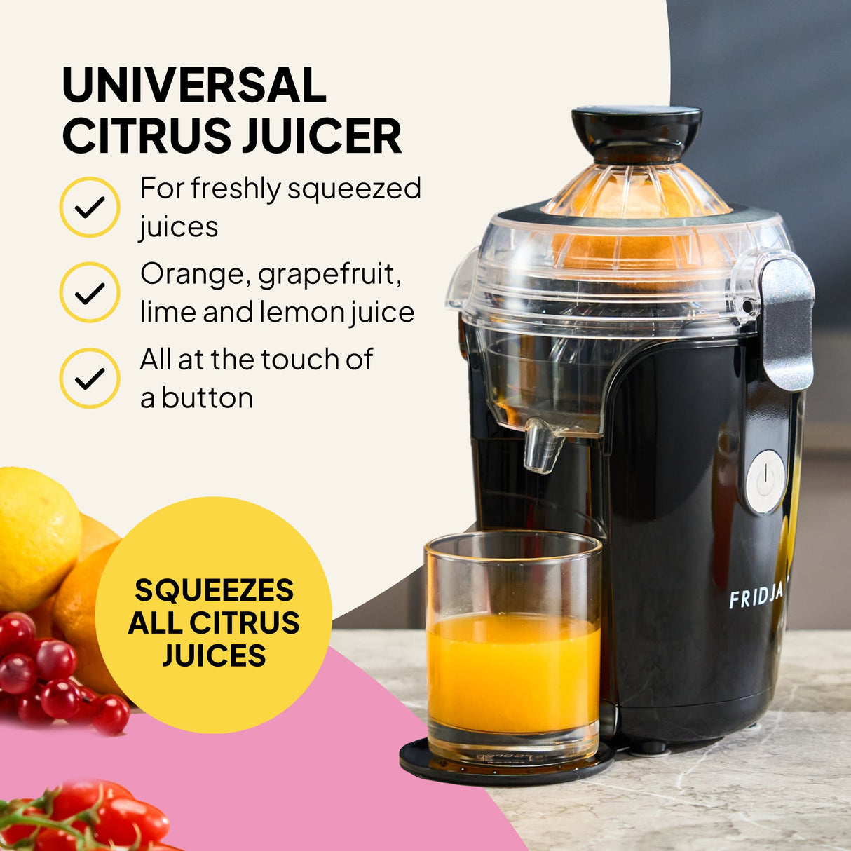 Fridja F800 Automatic Citrus Juicer - One‑Touch Juice Extractor