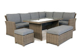 MINT Outdoor Palma Grey 9 Seater Corner Rattan Dining Lounge Set