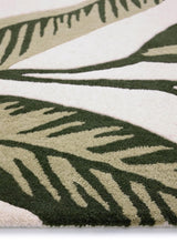 The Rugs Paradise Leaf Hand‑Tufted Wool Rug Cream & Green