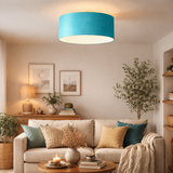 Pagazzi Lux Teal Velvet Drum Shade - 45cm
