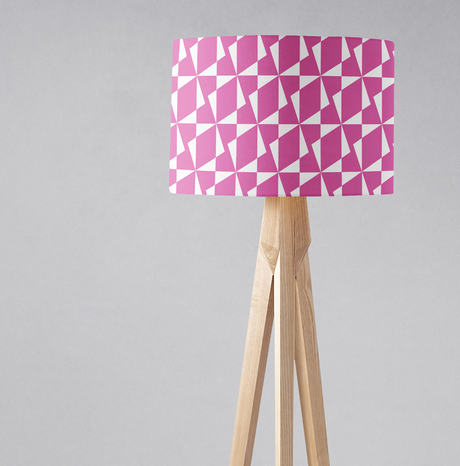 Shadowbright Pink Retro Geometric Lampshade, Ceiling or Table
