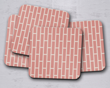 Shadowbright Pink Geometric Coasters - 9cm x 9cm