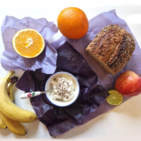 Honey Bee Good Earth Tones Plum Beeswax Wraps - Set of 3