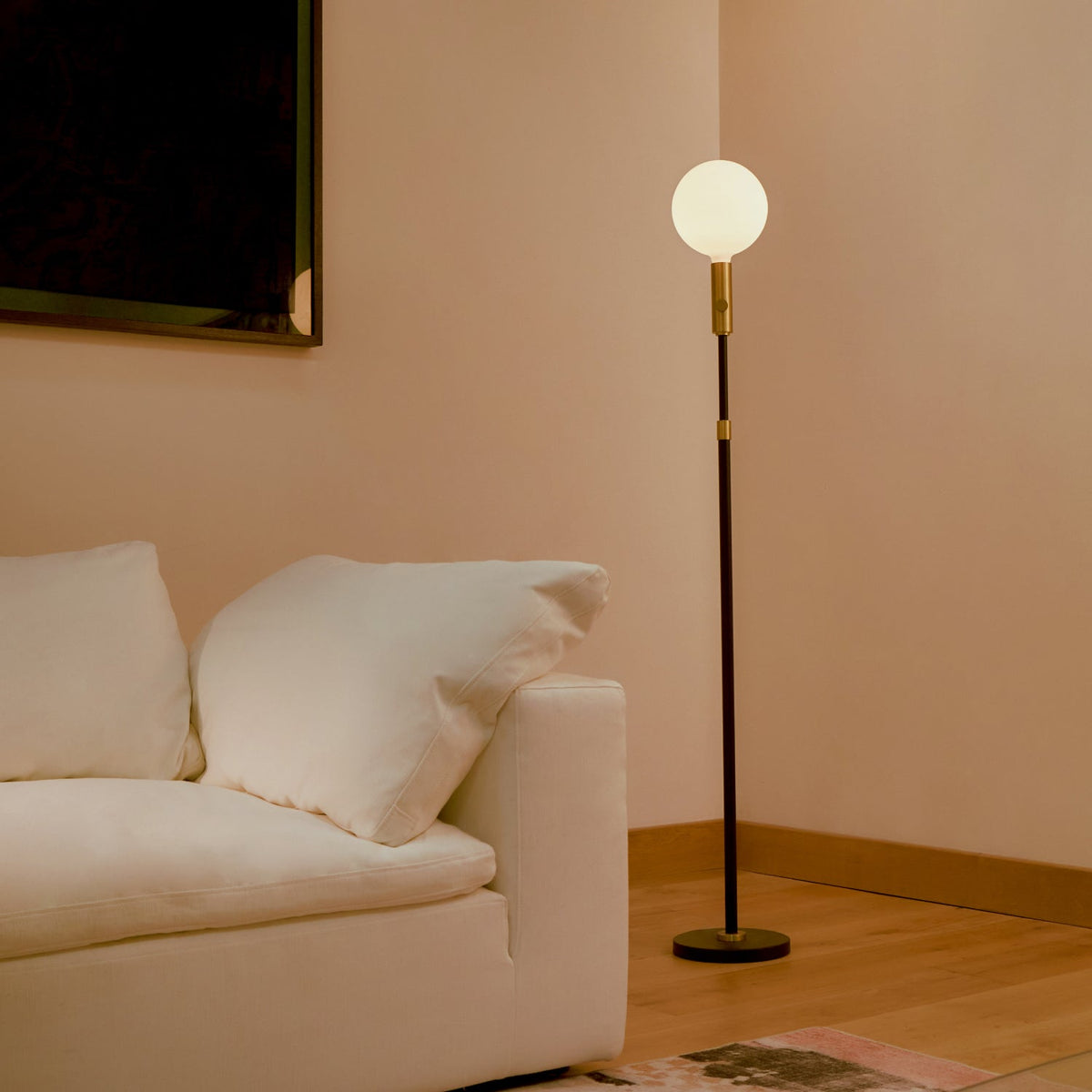 Tala Poise Adjustable Floor Lamp in Brass with Sphere V