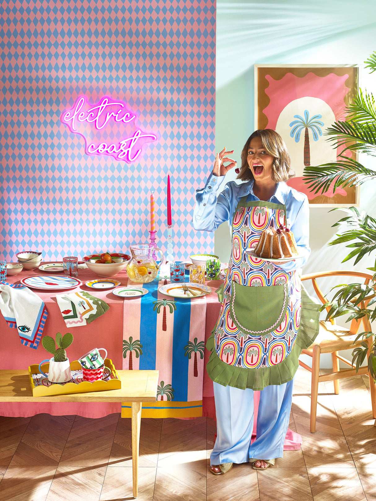 Eleanor Bowmer Palm Tree Apron - 100% cotton