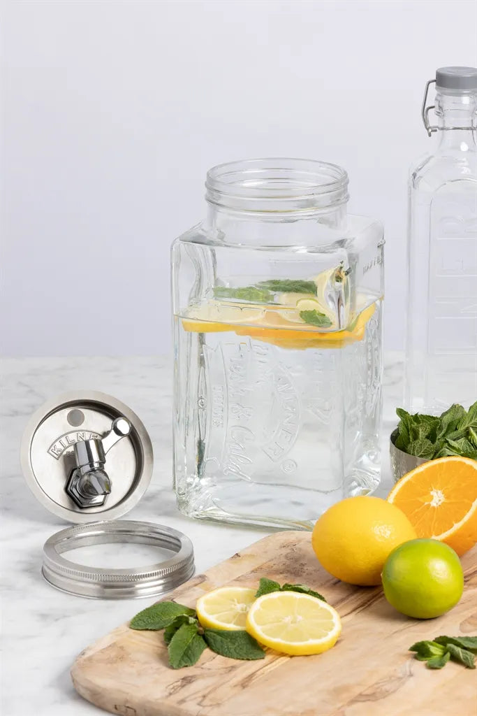 Kilner Glass Fridge Drinks Dispenser Jar With Pouring Tap, 3 Litre