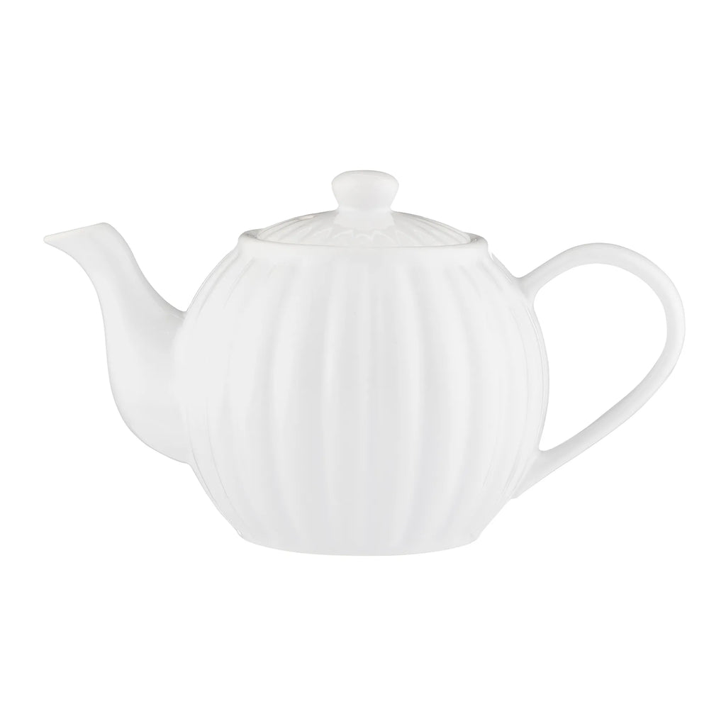 Price & Kensington Stoneware White Luxe Teapot, 6 Cup, 1100ml