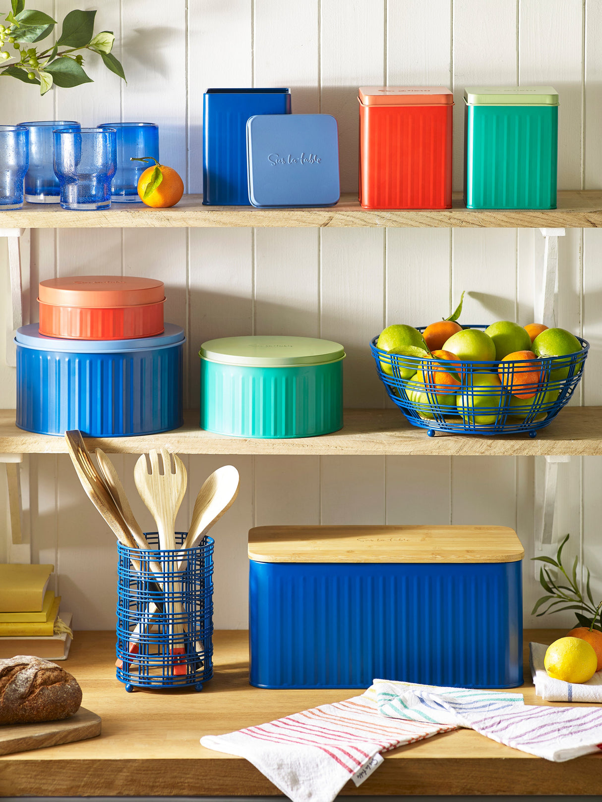 Sur La Table Blue Wire Utensil Pot