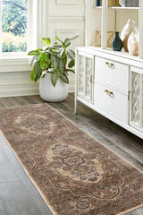 The Rugs Raja Medallion Vintage Rug Brown | Classic Heritage