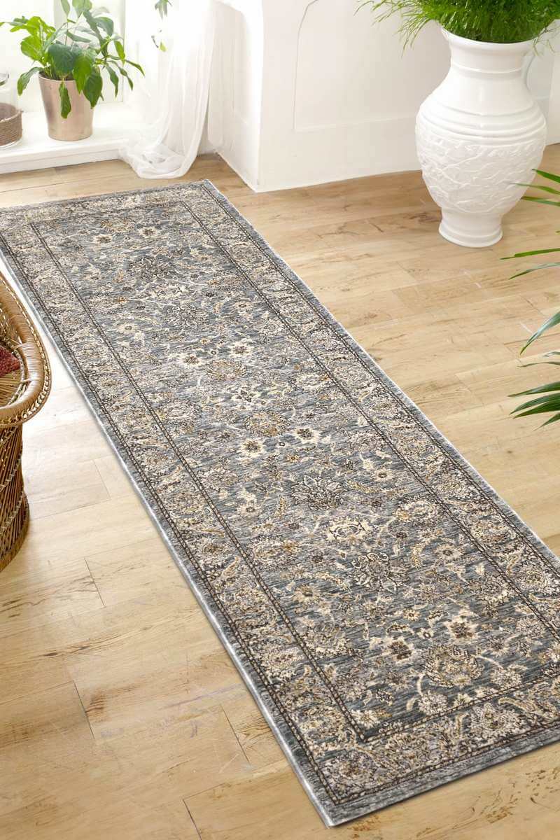 Raja Traditional Rug Grey Vintage Elegance by The Rugs