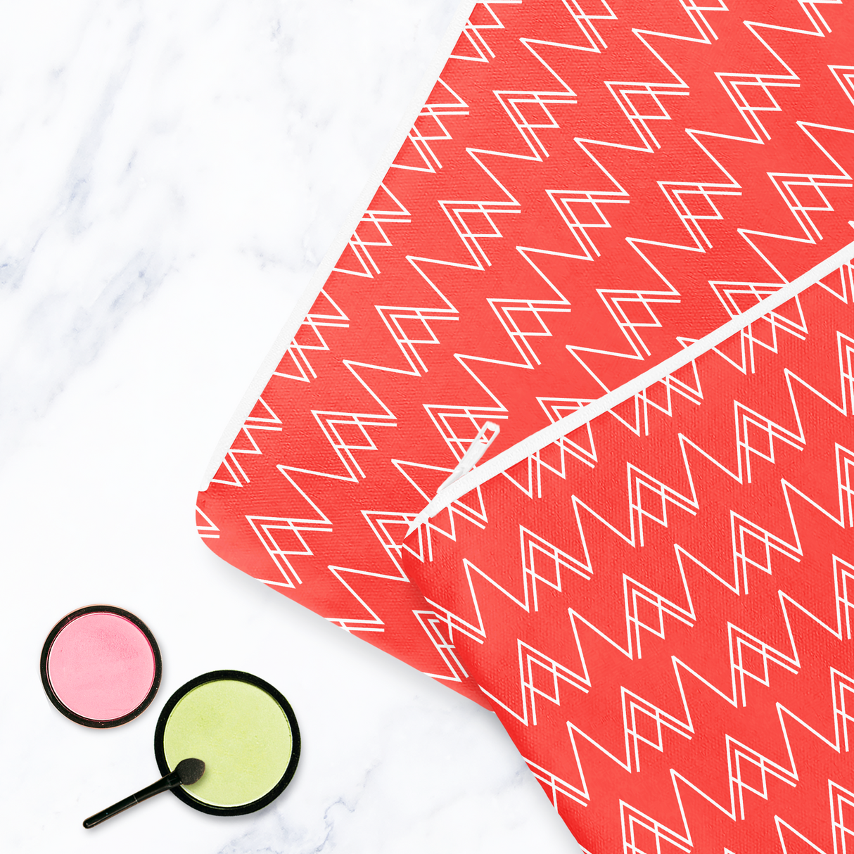 Shadowbright Red and White Make Up bag - 24cm x 19cm