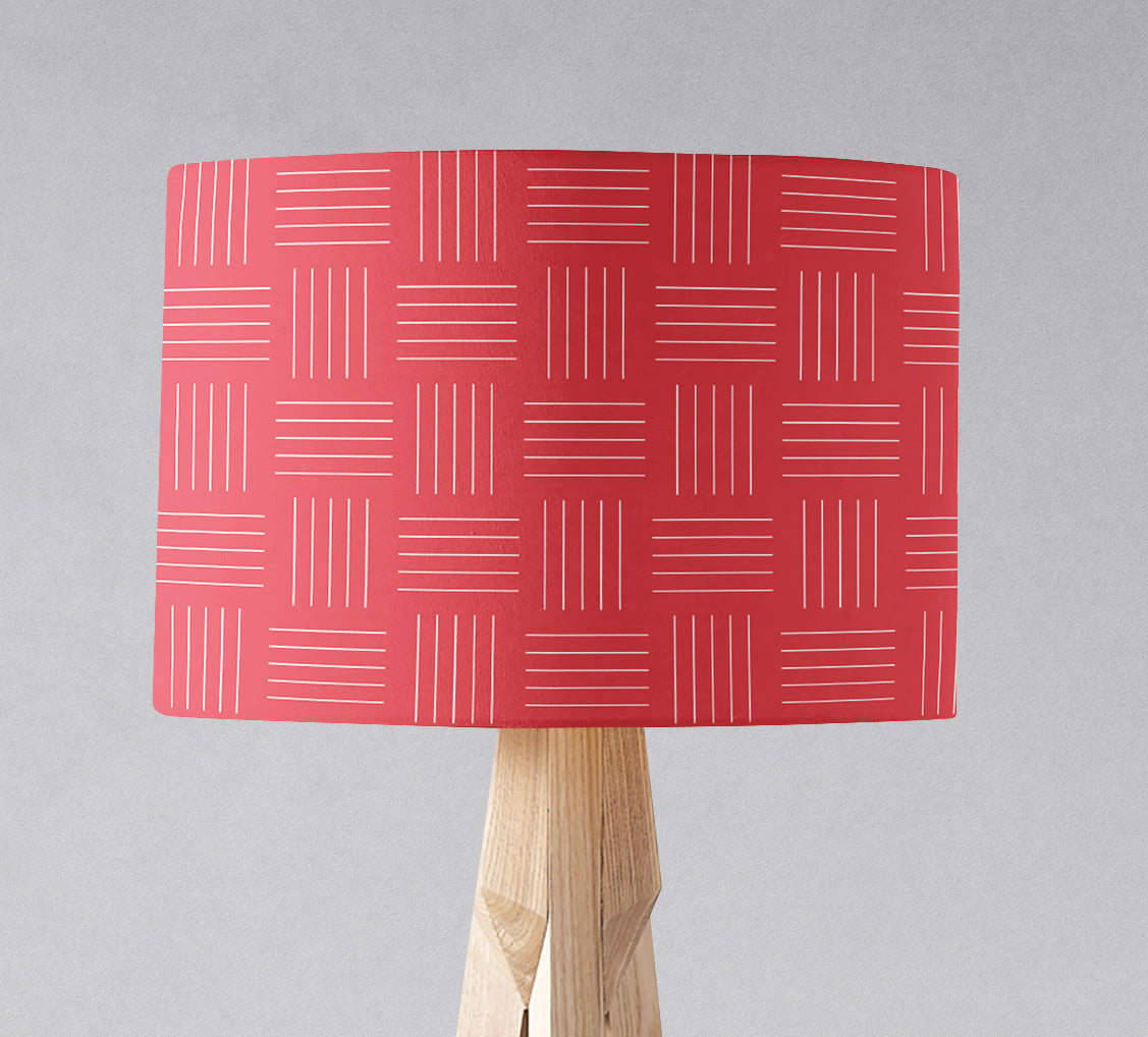 Shadowbright Red and White Lines Lampshade, Ceiling or Table