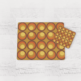 Shadowbright Brown and Orange Retro Geometric Placemats, Set of 4/6