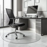 Round Chair Mat Hard Floor Transparent Frosted | Nicoman