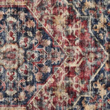 Eco-Washable Red Rug Medallion Design