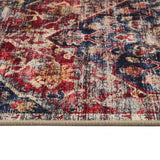Eco-Washable Red Rug Medallion Design