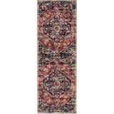 Eco-Washable Red Rug Medallion Design