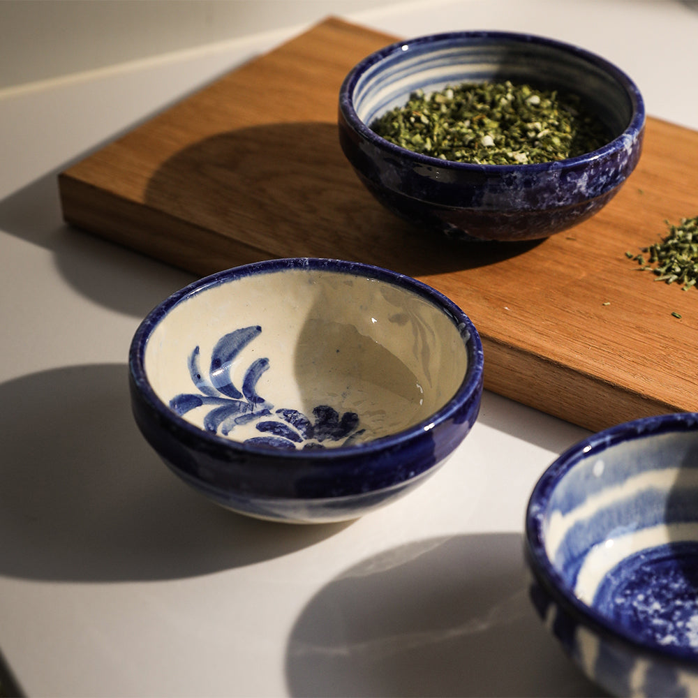 Handcrafted Olive Ceramic Dip Bowl